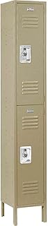 Double Tier Locker, 12x18x36, 2 Door Ready To Assemble, Tan