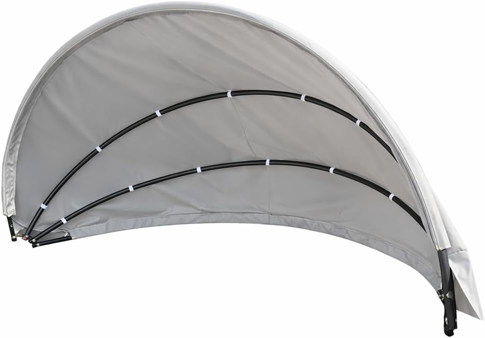 Outdoor Daybed Canopy Replacement Cover – 66'' Round Daybed Top for Patio Furniture Rattan Sunbed, Zipper Design for Easy Installation, Fade Resistant (Only Canopy Cover Light Gray)