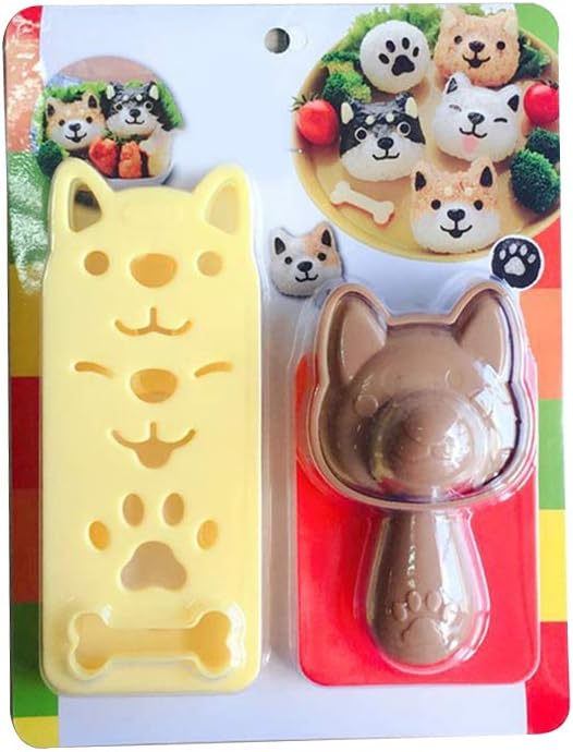 Sushi Molds Rice Ball Molds Cartoon Dog Pattern Bento Accessories Nori Rice Making Kits Dessert DIY Picnic Tools for Kids Meal Lunch Bento Decor 1 Set