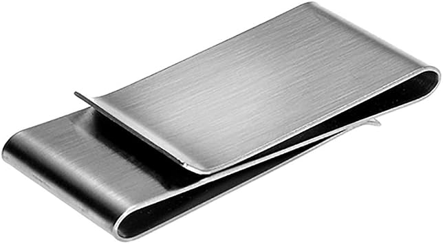 Baost 1 Pc Stainless Steel Slim Cash Money Clip Purse Wallet Credit Card ID Holder Double Sided Minimalist Slim Wallet for Men Women Random