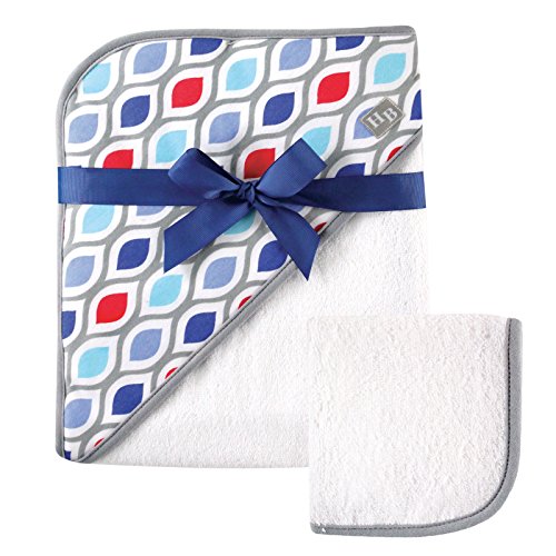 Hudson Baby Unisex Baby Cotton Hooded Towel and Washcloth, Net, One Size