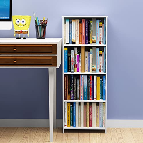 Rerii Bookcase, Small Bookshelf, 5 Tier Bookshelves White 4 Shelf, Bathroom Storage Organizer Shelves, Display Shelf For Small Spaces, Kids Room, Living Room, Bedroom #TOP5