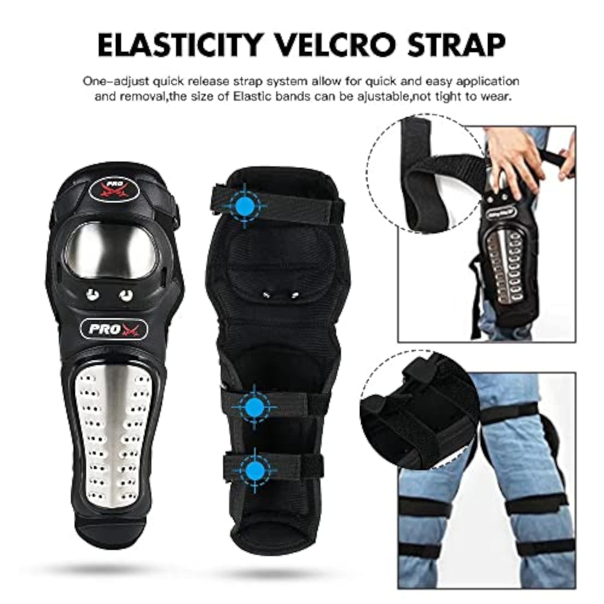 Alloy Steel Elbow Guard Knee Guard Shin Protector Set for Bikers