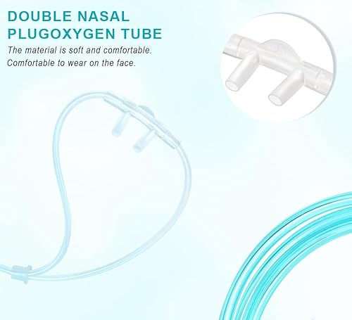 Miniatura 4 de Paquete de 3 cánulas de oxígeno nasal ultra suaves de alto flujo, tubos verdes y cada embalaje individual con conexión estándar de 6.6 pies