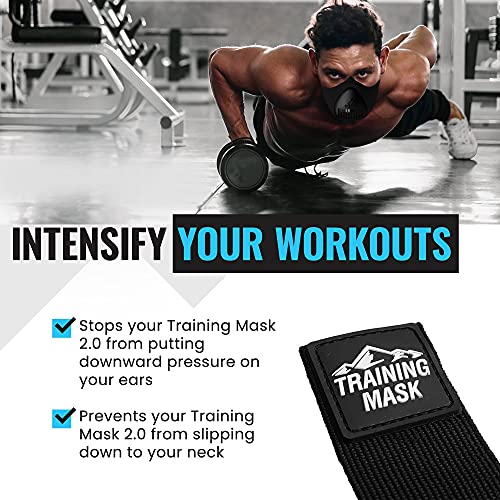 TRAININGMASK Training Mask - Masks Straps for Training Mask 2.0, Mask Extender Strap Only, Adjustable Band for Running Breathing Mask, Black - Thumbnail 4