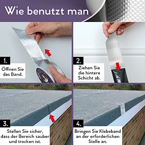 DIY Doctor Butylband – 50mm x 5m – Aluminium Wasserdichtes Reparaturband für Dachlecks – Robustes Outdoor-Dichtungsband