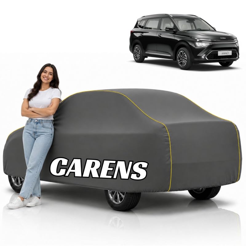 Image of Mind-Blowing 2026 100% Waterproof Carens Car Cover | Polyester Car Body Cover for Rain & Sun | UV Protection, Dustproof, Scratch Resistant, Windproof, Heat Resistant, Custom Fit (Grey)