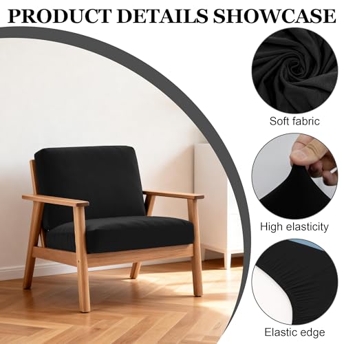 Image of BIETYONE 4Pcs Patio Stretch Cushion Covers,Outdoor Sofa Replacement Cover Slipcovers for Patio Furniture Cushion Covers, Washable Reusable Furniture Protector