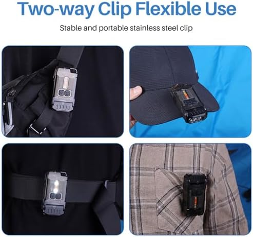 ViaGasaFamido 1200LM EDC Flashlight with Versatile Lighting Options, Adjustable Light Angle, Hands Convenience for Secure Attachment, Fast and Charging IP67, Compact