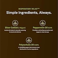 Vista 6 de Nature's Rite Plata coloidal – Alivio respiratorio con coloide de plata y aceite de menta – Soporte para comodidad respiratoria – 4 oz (nuevo) – 1