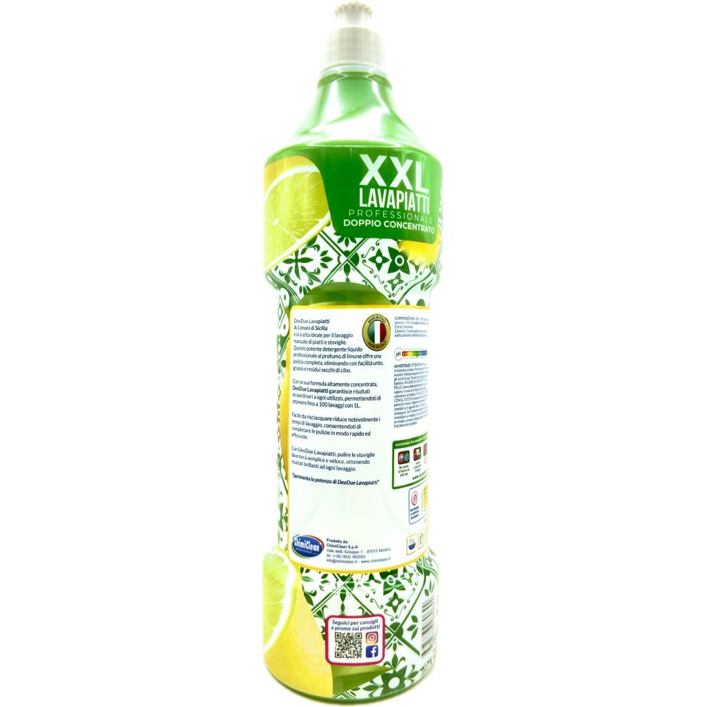 Detergente Lavapiatti XXL con limones sicilianos 1 litro + llavero Beni Culinari gratuito (12 unidades)