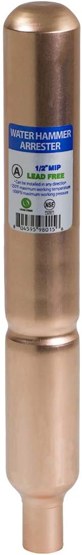 IS-B-34NT Zero Lead Water Arrestor Type a Straight, 1/2", Brass