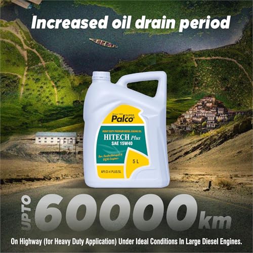 Image of PALCO Hitech Plus 15W40 Diesel Engine Oil 5 Litre (Pack of 2) for Heavy Duty Cars, Commercial Vehicles & Turbocharged Diesel Engines, EGR Compatible