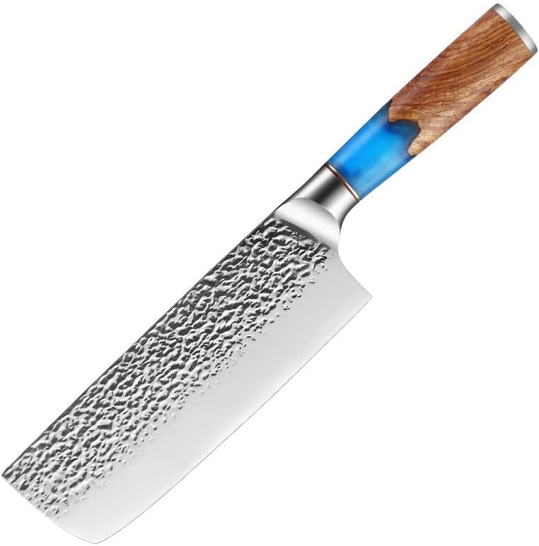 Meat Cleaver,Cleaver Knife, 7 Inch Kitchen Knife 5Cr15MoV Steel Kitchen Knives Anti-Sticking Japanese Style Handmade Forged Knife Wood Resin Handle