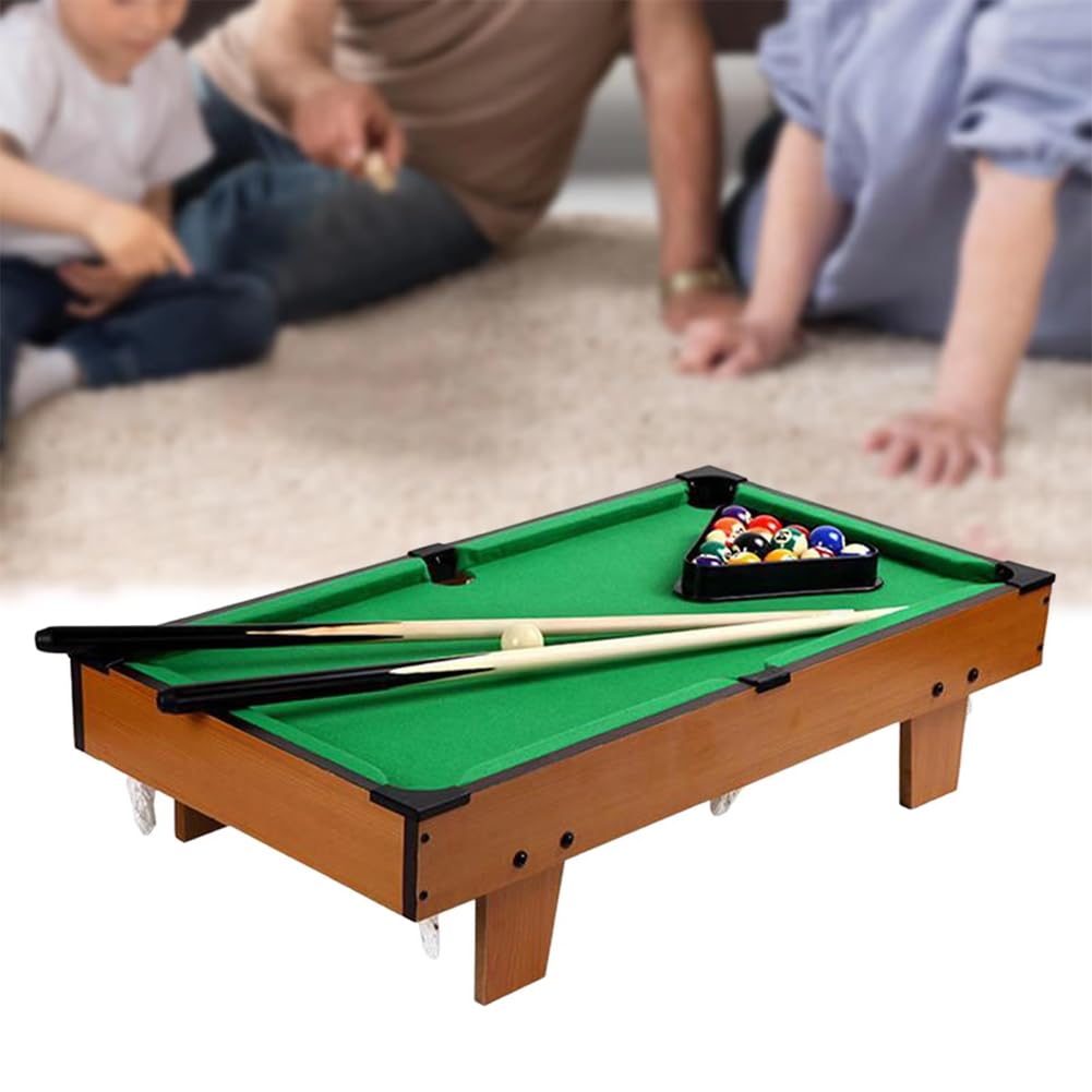 BAKAJI Carambola da Tavolo Rialzata con Stecche e Palle con Triangolo, Biliardo da Casa con Gambe e Palline e Accessori per Adulti e Bambini, Gioco di Società Idea Regalo, 69 x 36.5 x 17 cm