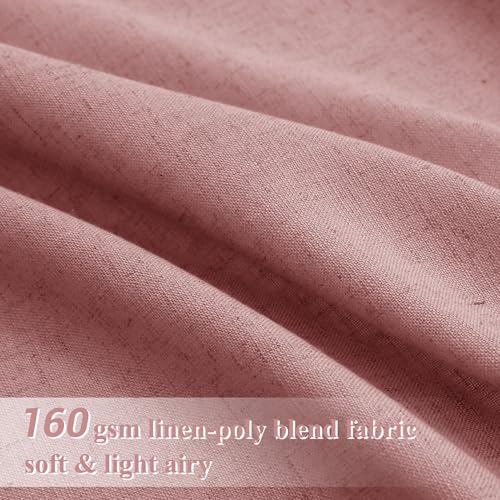 Image of Joywell Extra Long Linen Curtains 108 Inches for Living Room Canyon Rose