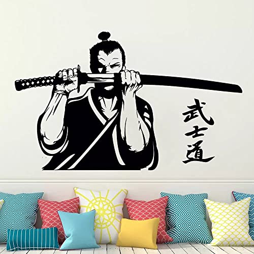 Lnsin Samurai Wall Stickers Warrior Katana Japanese Sword Martial Car Decoration Vinyl Mural For Kids Bedroom Livingroom Decal 55X90Cm #TOP19