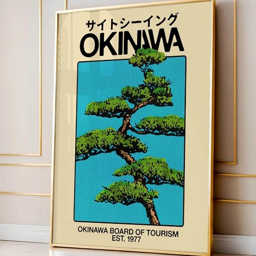 Fresque côtière Okinawa Japon rétro pour s'évader et retrouver la sérénité au quotidien