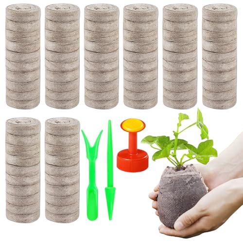 Pastillas para arranque de semillas en huerto urbano con bloques de suelo de 30 mm