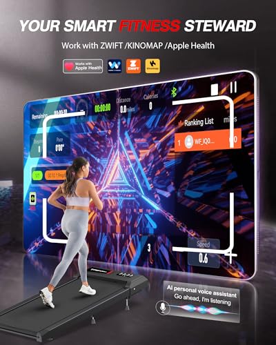 WELLFIT Smart Portable Treadmill with 3% - 10% Incline for Desk Use