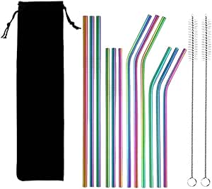 Oak & Steel - 36 Pailles en Acier Inoxydable & 4 Brosses avec Boîte