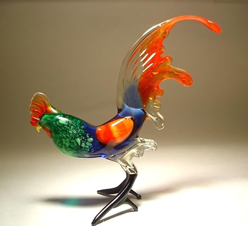 Miniatura 3 de Figura de gallo de cristal elegante de cola roja