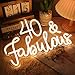 SYLHOME LED Neon Light Sign 40 & Fabulous Cheers To Forty Years Old Birthday Party Wall Decor Sign Bedroom Living Room Sign Backdrop Happy 40th Birthday Party USB 15.8