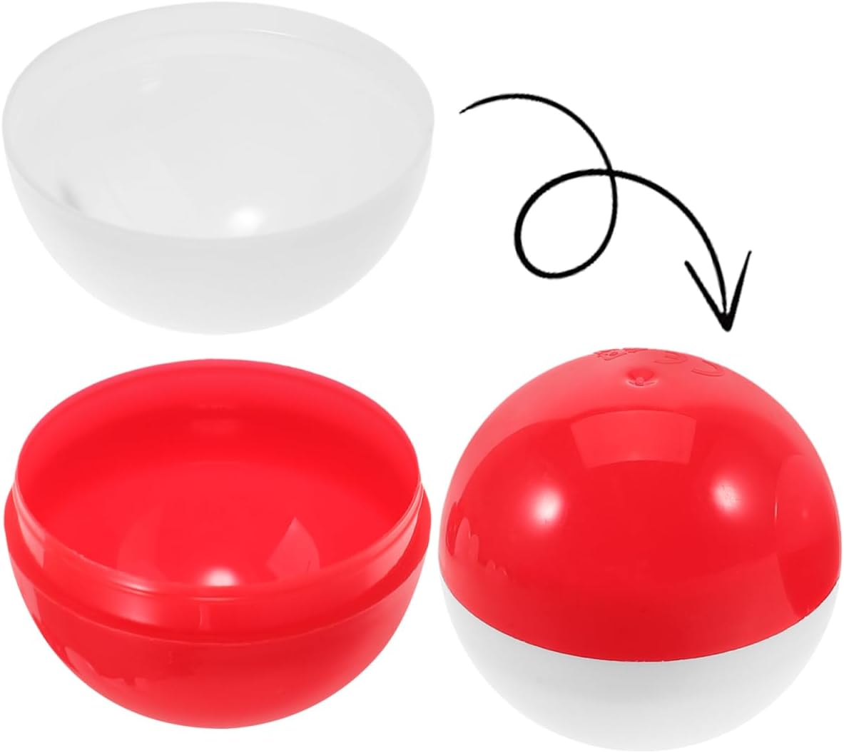 Angoily Gumball Machine Capsules, Vending Machine Capsules, 50Pcs Empty Balls for Candy Storage Party Favors Packing, Christmas Easter Stuffers Pinata Stuffers Diy Craft Supplies, Plastic, Red