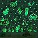 Alnicov 52 pegatinas de pared de criaturas submarinas brillantes 3D que brillan en el océano oscuro Octopus carey tiburón pegatinas para el hogar, oficina, sala de estar, baño o inodoro