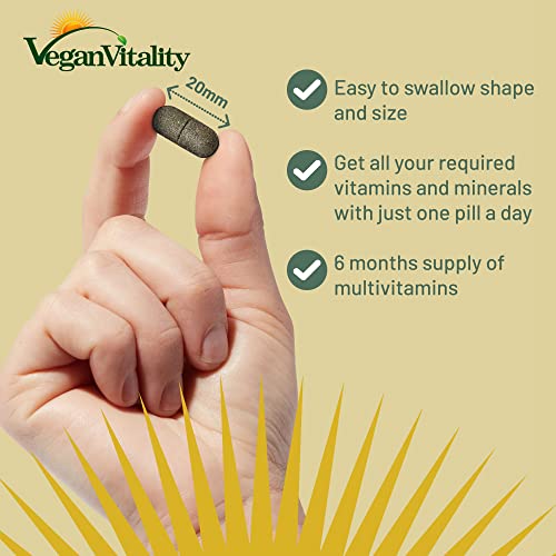 Vegan Multivitamins & Minerals for Women and Men with High Strength Vitamin B12, D3 & K2. 180 Multivitamin Tablets - 6 Months Supply. Vitamins for Vegans & Vegetarians - Image 5