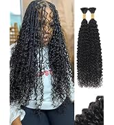 22 Inch Boho Human Hair Braiding Hair Curly Human Braiding Hair For Boho Knotless Bohemian Braids...