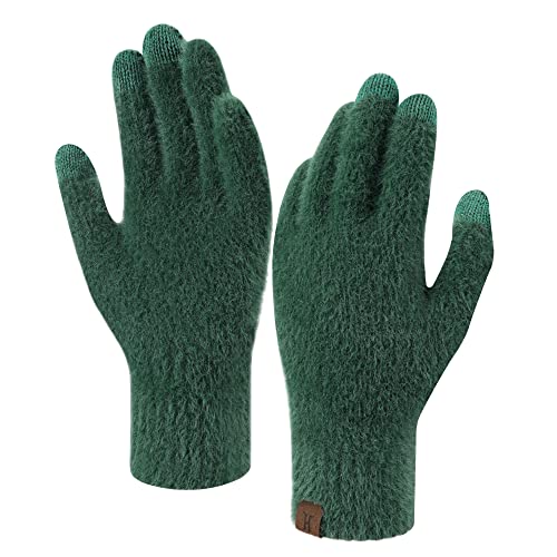 ZASFOU Damen Winter Touchscreen Handschuhe Nerzsamtimitat Elastische Warme...