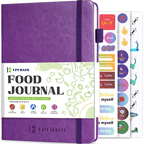 EPEWIZD Food & Meal Journal for Weight Loss, A5, Purple