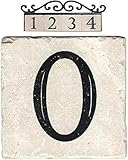 NACH AZ-CLASSIC House Address Number Tiles - #0, Marble/Beige, 4 x 4