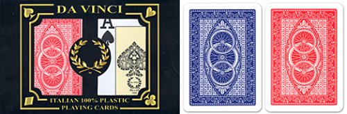 Da Vinci 24 Conjuntos (48 Barajas) Ruote, Italiano 100% plástico Naipes, Poker Tamaño Jumbo Índice