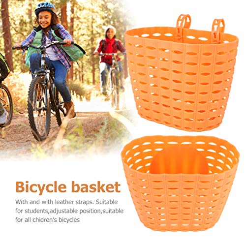 Garneck Kids Bike Basket Bicycle Front Handlebar Basket Small Kids Bicycle Basket For Chirlden Gift Diy Sets (Orange) #TOP7