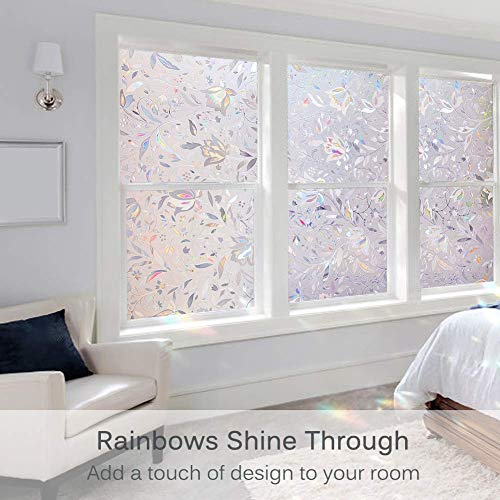 Volcanics WF008445200 Window Privacy Film Vinyl 3D Decals Stickers Rainbow Static Window Clings thumb #1