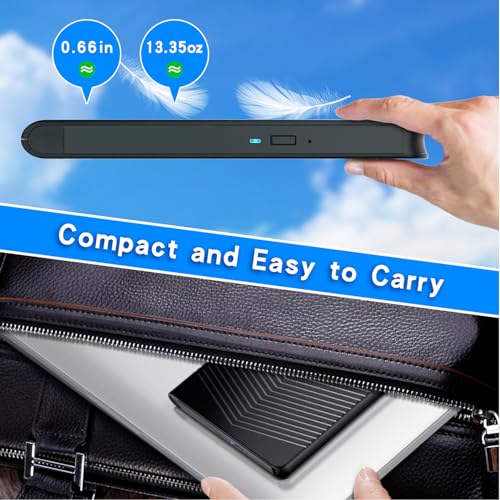 Image of Dainty 7-in-1External Blu ray Drive Read /Write with Bluray Burner USB 3.0 /Type-C Compatible with /Windows7-11 Mac OS Support for BD /DVD Drive, Windows 7-11 & Mac /PC M-DISC(Black)