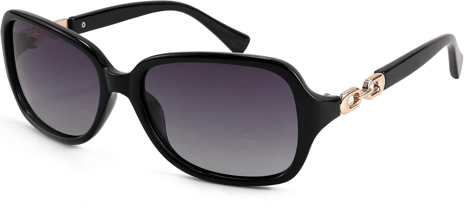 FEISEDY Vintage Square Polarized Sunglasses for Women UV400 Travel Driving Fashion Arcuate Sunglasses B2526