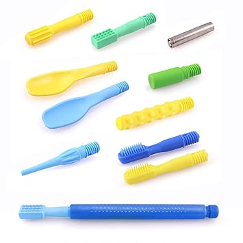 ARK's Z-VIBE SENSORY INTEGRATION KIT - ultimate kit with most popular sensory oral motor tips, spare battery, and storage case