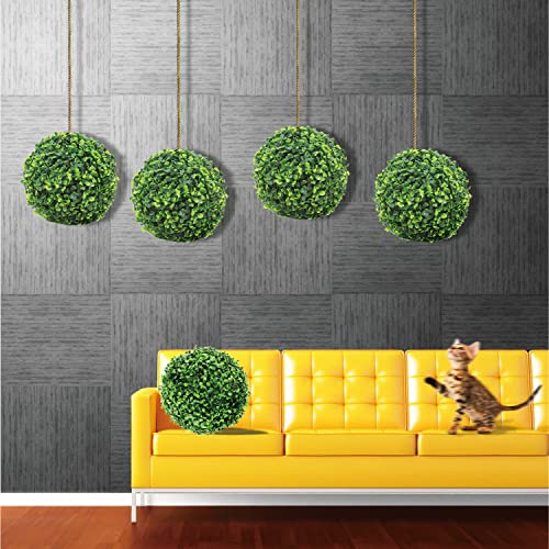 Ecoopts 11 Inch Artificial Topiary Ball Lifelike Plants Boxwood Decoration For Home Garden Porch Backyard Balcony Wedding Party (1 Pack) #TOP4