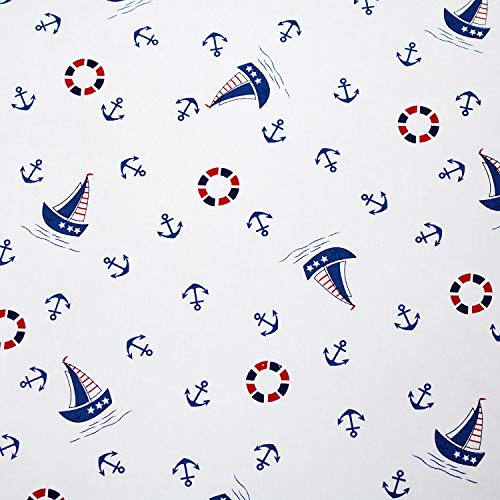 Brandream Nautical Crib Sheets Boy Navy Blue Fiited Crib Sheet Baby Toddler Sheets Cotton Coastal Theme 100% Cotton Anchor Printed #TOP4