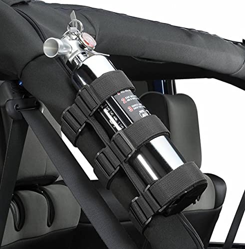 YMHHefy Fire Extinguisher Mount Holder Compatible with Jeep Wrangler Unlimited CJ YJ LJ TJ JK JKU JL JLU 1985-2021 Adjustable Roll Bar Fire Extinguisher Strap Bracket Mount 3lb 1Pcs