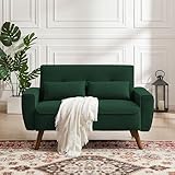 Enobala 49' Small Loveseat Sofa, 2 Seat Mid Century Love Seat Couch with Throw Pillows for Living Room, Apartment, Bedroom and Small Spaces