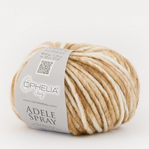Ophelia Italy Adele Spray-Ovillo 50 g, multicolor, hilo stoppino 70% en acrílico y 30% lana virgen Cover
