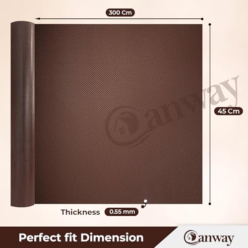 Image of CANWAY (45cm x 3M) Food Grade Non-Slip Drawer & Shelf Mat | Waterproof, Washable Shelf Liner for Kitchen Cabinets, Cupboards, Fridge & Bathroom Shelves | Coffee
