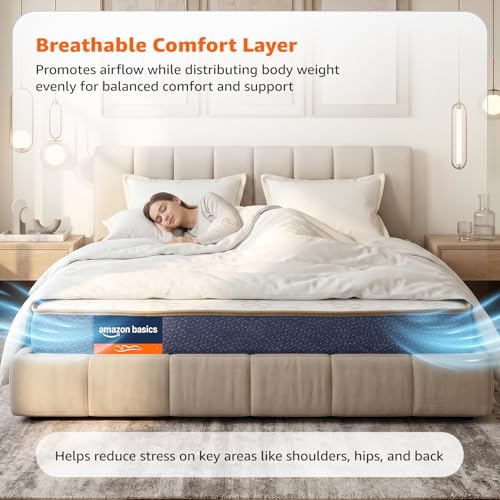 Image of Amazon Basics Dual Sided High Density Foam Mattress | Queen Size Bed Mattress, 5-Inch Thick | Reversible Soft Feel & Medium Firm Sides, Zero Motion Transfer (78x60x5 Inches, Polyester Cover)