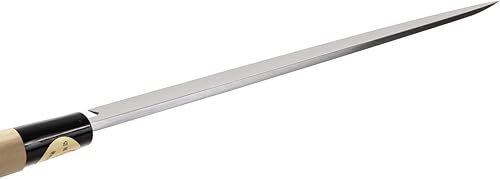 Miniatura 6 de Cuchillo de chef japonés para sushi sashimi Kigami (acero amarillo) - No.2 mango de madera de magnolia en forma de D, Yanagiba 10.5 pulgadas (10.630