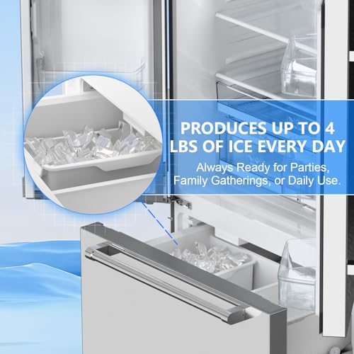 Image of Antarctic Star 2 French Door Refrigerator, Auto Ice & Water Filter, VCM Stainless, Multi-Air, Fast Cooling, Inverter, LED Alarm, Energy Star, 20.3 Cu Ft, Silver