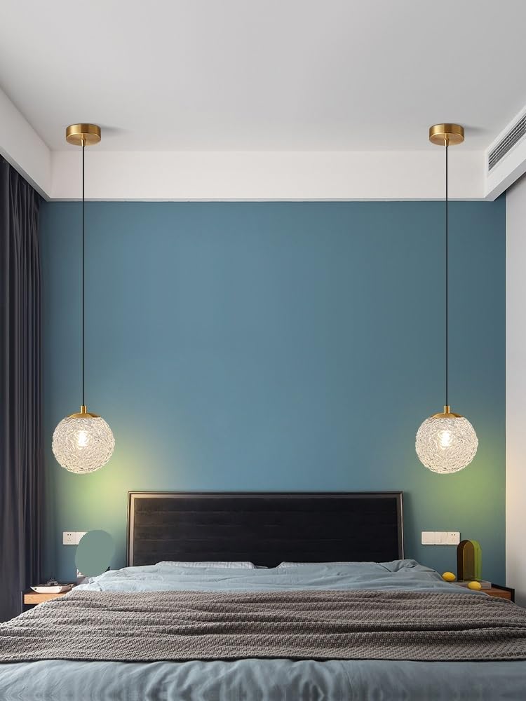 THKSGIV Modern Glazed Glass Restaurant Chandelier Bedroom Bedside West Cafe Lighting Decorative Lamps